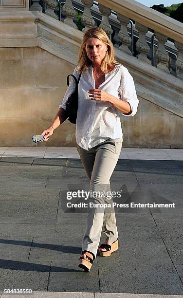 Maria Chavarri attends Jose Maria Trevino's funeral on July 11, 2016 in Madrid, Spain.