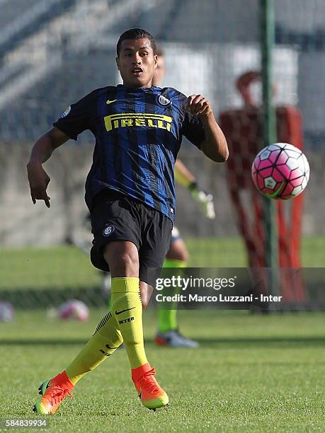 Jeison Murillo of FC Internazionale in action during of the FC Internazionale Juvenile Team training Session on July 28, 2016 in Bruneck,