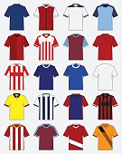Set of football jersey, soccer kit. Football apparel mock up. Vector