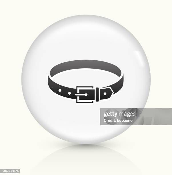 belt icon on white round vector button - tighten stock illustrations