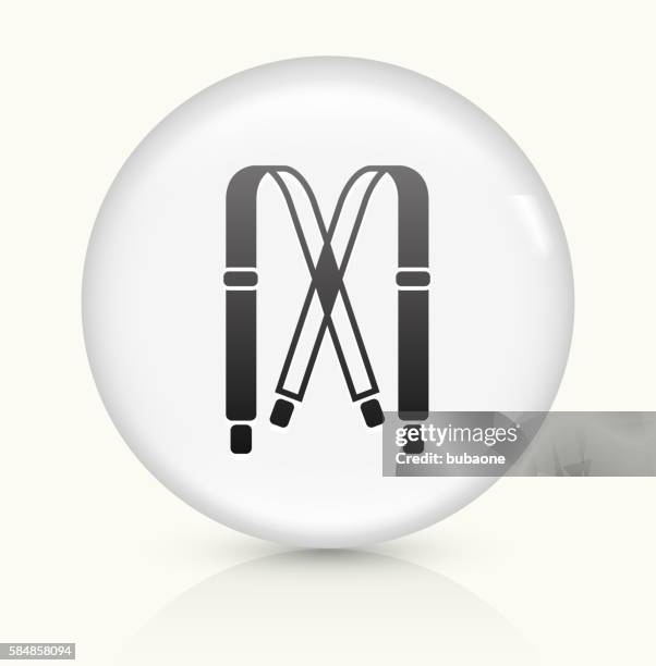 straps icon on white round vector button - waist circumference stock illustrations