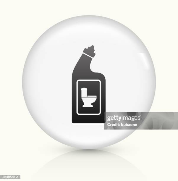 cleaning products icon on white round vector button - organized bathroom stock illustrations