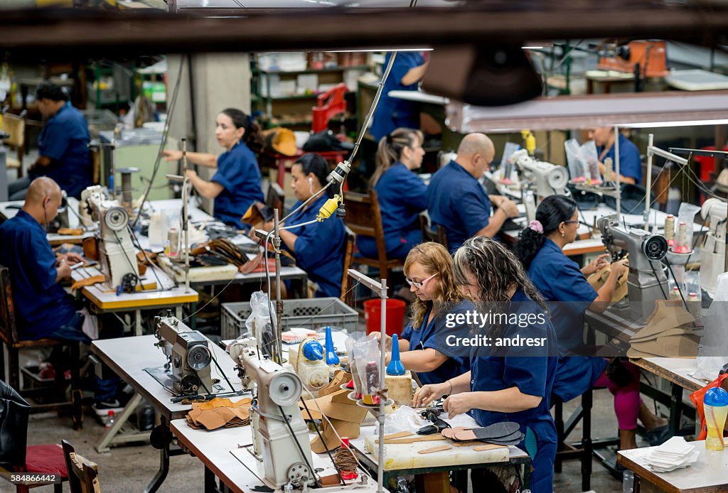 Manual workers working at a factory