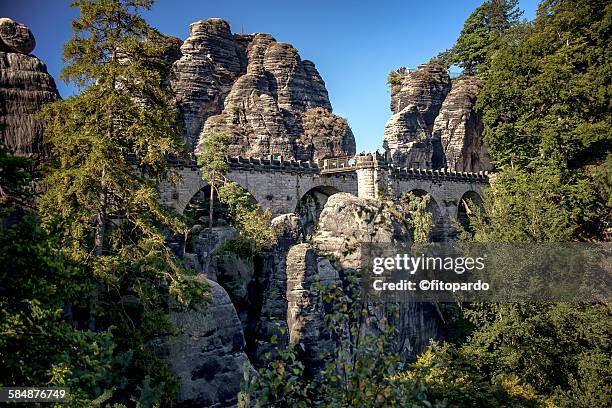 bastei saxon switzerland - local landmark stock-fotos und bilder