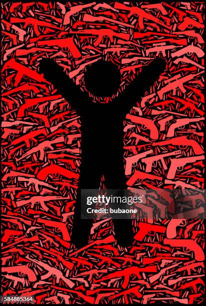 guy face gun icon pattern background - gun range background stock illustrations