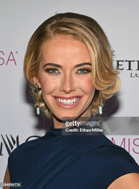 Miss USA 2015 Olivia Jordan attends the 2016 Miss Teen USA Competition at The Venetian Las Vegas on July 30, 2016 in Las Vegas, Nevada.