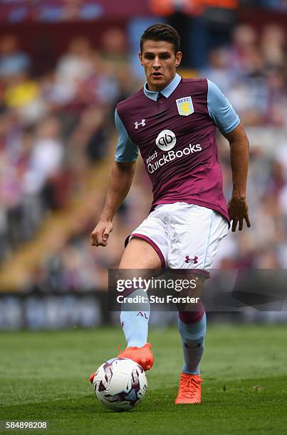 Villa player Ashley Westwood in action during the pre- season friendly between Aston Villa and Middlesbrough at Villa Park on July 30, 2016 in...