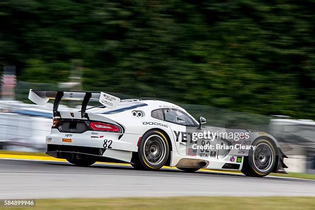 Michael McCann drives the Dodge Viper on the track during the Sunday Pirelli World Challenge GT race at Mid-Ohio Sports Car Course on July 31, 2016...