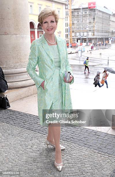 Carolin Reiber during the premiere of the opera 'Die Meistersinger von Nuernberg' at Bayerische Staatsoper on July 31, 2016 in Munich, Germany.