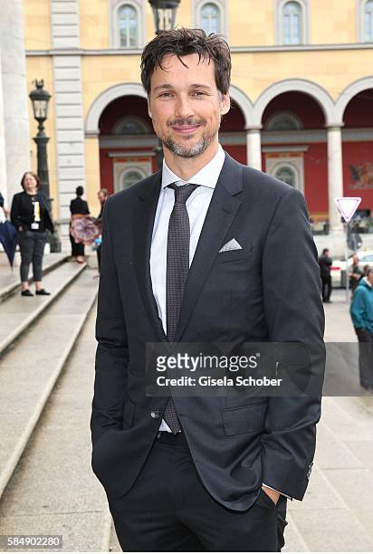 Florian David Fitz during the premiere of the opera 'Die Meistersinger von Nuernberg' at Bayerische Staatsoper on July 31, 2016 in Munich, Germany.