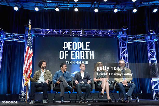 Actors Wyatt Cenac, Oscar Nunez, Executive producer David Jenkins, actress Ana Gastayer and Executive producer Greg Daniels of "People of Earth"...