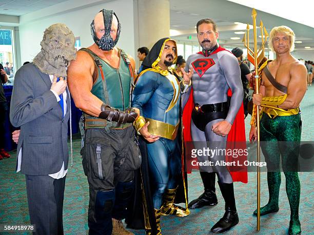 Cosplayers dressed as DC characters on day 2 attends Comic-Con International 2016 at San Diego Convention Center on July 22, 2016 in San Diego,...