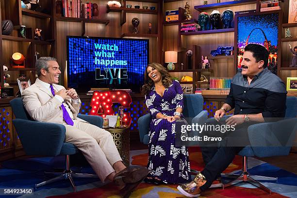 Pictured : Andy Cohen, Dolores Catania and Reza Farahan --