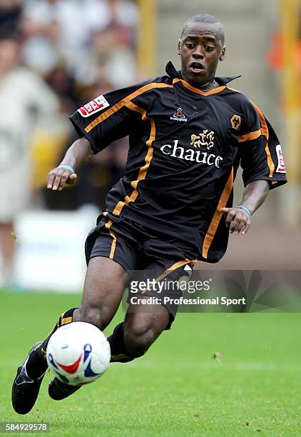 Rohan Ricketts of Wolverhampton Wanderers in action during the pre-season friendly match between Wolverhampton Wanderers and Aston Villa at Molineux,...