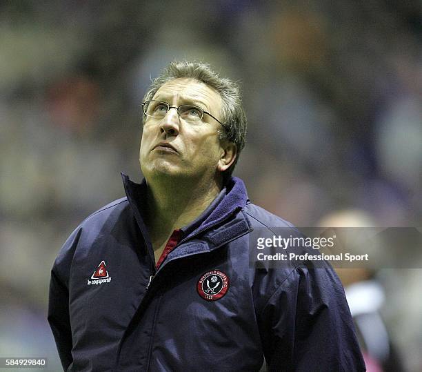 Neil Warnock, Sheffield United manager, during the Coca-Cola Championship match between Leicester City and Sheffield United at the Walkers Stadium on...