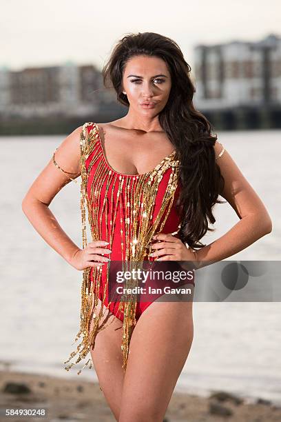 Charlotte Dawson of 'Ex on The Beach' promotes the series starting 16th August on August 1, 2016 in London, England.