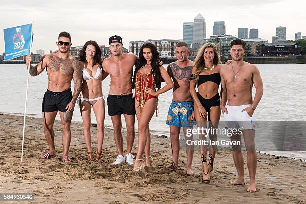 Ashleigh Cain, Jess Impiazzi, Gary Beadle, Charlotte Dawson, David Hawley, Lillie Lexi Gregg and Jordan Davies of 'Ex on The Beach' promote the...