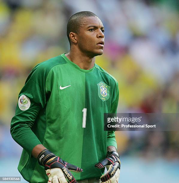 Goalkeeper Dida of Brazil in action during the FIFA 2006 World Cup Group F match between Brazil and Australia at the Stadium Munich on June 18, 2006...