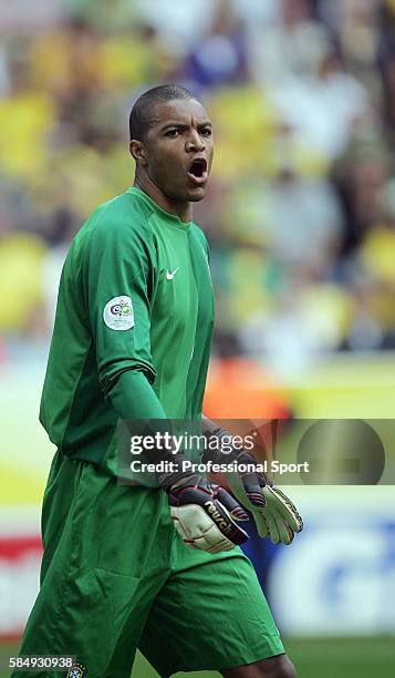 Goalkeeper Dida of Brazil in action during the FIFA 2006 World Cup Round of 16 match between Brazil and Ghana at the Stadium Dortmund on June 27,...