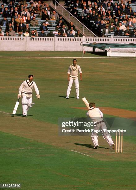 David Lloyd batting for Lancashire during the John Player League match between Lancashire and Nottinghamshire at Old Trafford, Manchester, 28th June...