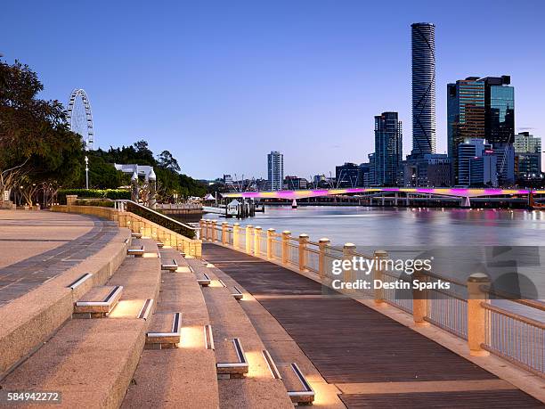 south bank at dawn - southbank brisbane stock pictures, royalty-free photos & images