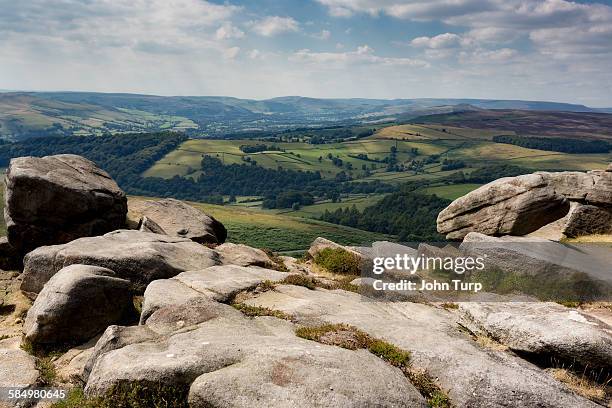 stanage rocks - derbyshire stock pictures, royalty-free photos & images
