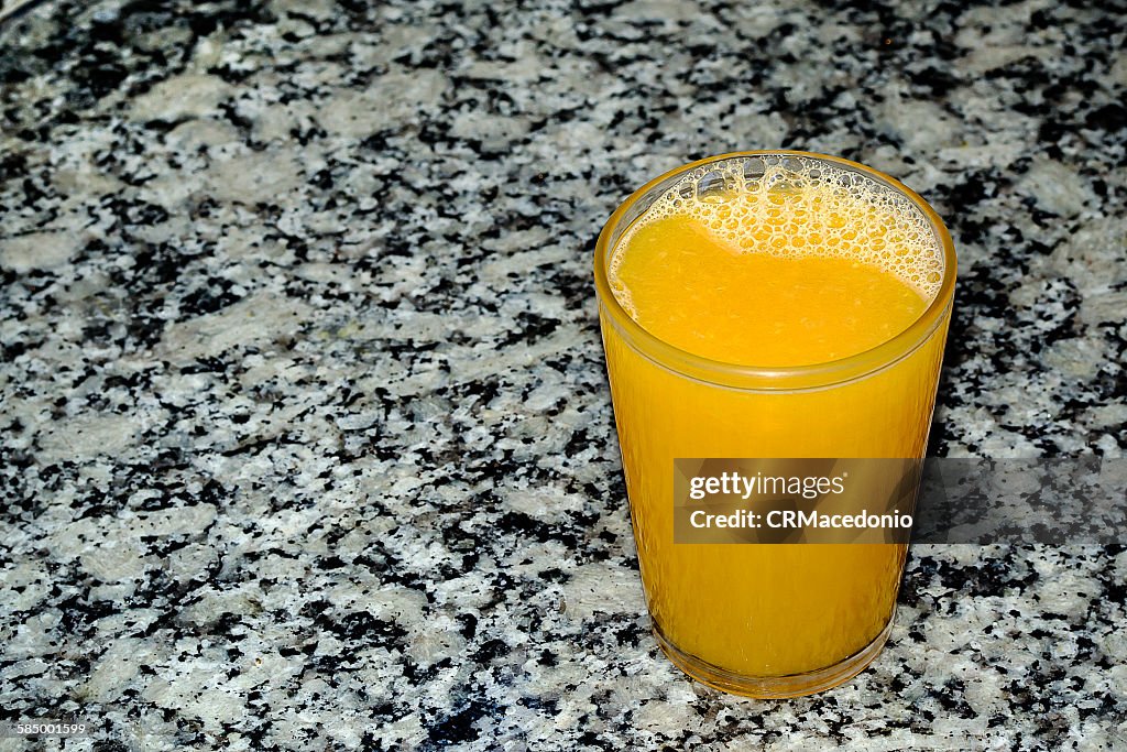 A glass of orange juice