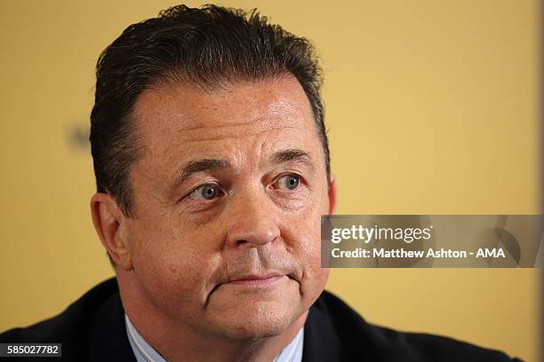 Jez Moxey the Chief Executive of Wolverhampton Wanderers attends a press conference on August 1, 2016 in Wolverhampton, England.