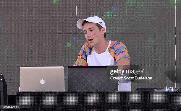 Louis Futon performs onstage during Hard Summer Festival at Auto Club Speedway on July 30, 2016 in Fontana, California.