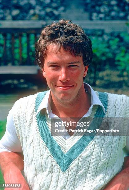 Derek Pringle playing for MCC wearing his Cambridge sweater before the Tour match between Marylebone Cricket Club and India at Lord's Cricket Ground,...