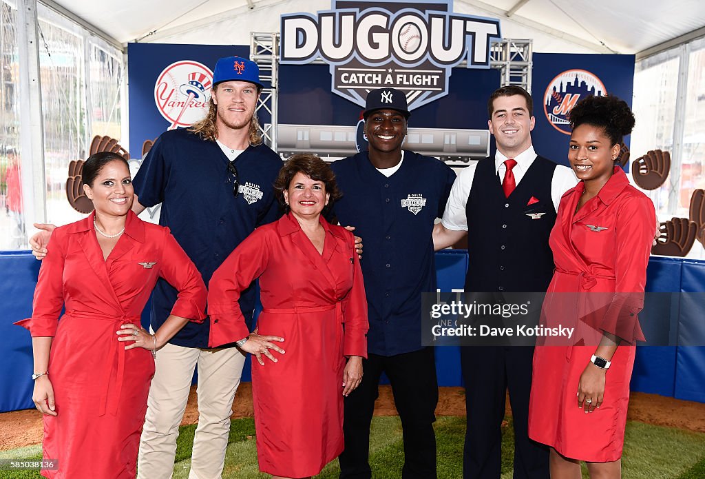Delta Air Lines, New York Mets Pitcher Noah Syndergaard  And New York Yankees Shortstop Didi Gregorius Welcome Fans In Flatiron Plaza As Part Of  Season-Long 'Delta Dugout' Initiative