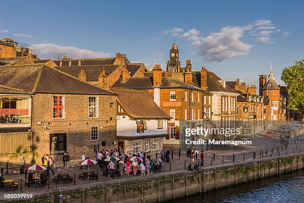 pub and restaurant on ouse riverside - york stock pictures, royalty-free photos & images