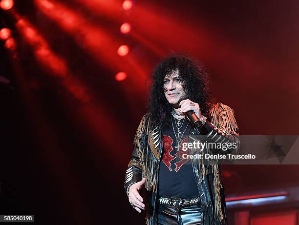 Paul Shortino performs during "Raiding The Rock Vault's" closing night at the Tropicana Las Vegas on July 31, 2016 in Las Vegas, Nevada.