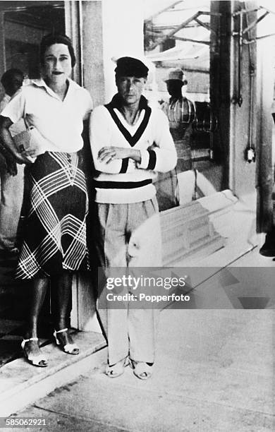 King Edward VIII and Wallis Simpson during a holiday cruise to the Dalmatian coast of Yugoslavia , August 1936.