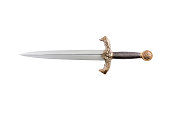 Roman military dagger on white background