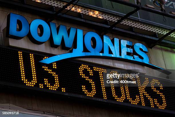 times square - dow jones index stock pictures, royalty-free photos & images
