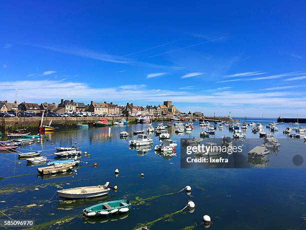 barfleur, a beautiful fishing village on the normandy coast. - manche stock pictures, royalty-free photos & images