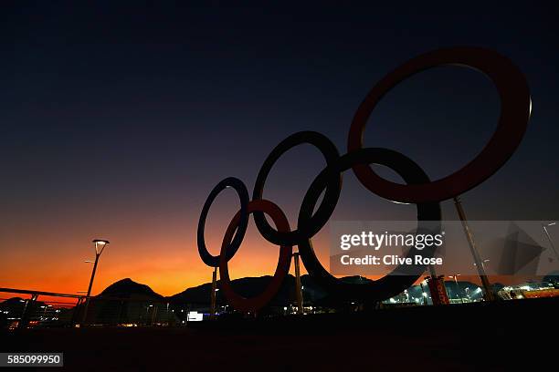 Olympic Rings Sunset Olympic Rings Rio Photos and Premium High Res Pictures - Getty Images