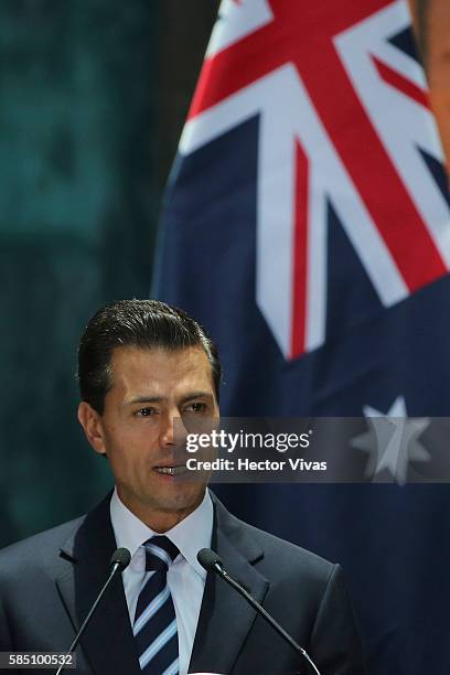 Enrique Pena Nieto, President of Mexico during an official visit at Palacio Nacional on August 01, 2016 in Mexico City, Mexico.