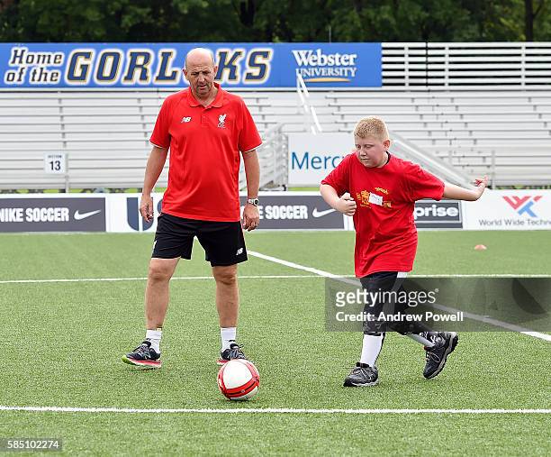 Gary Mcallister ambassador of Liverpool during a Foundation Spensa Community Soccer Clinic at St Louis Park on August 1, 2016 in Fenton, Missouri.