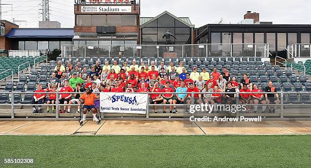 Gary Mcallister ambassador of Liverpool during a Foundation Spensa Community Soccer Clinic at St Louis Park on August 1, 2016 in Fenton, Missouri.