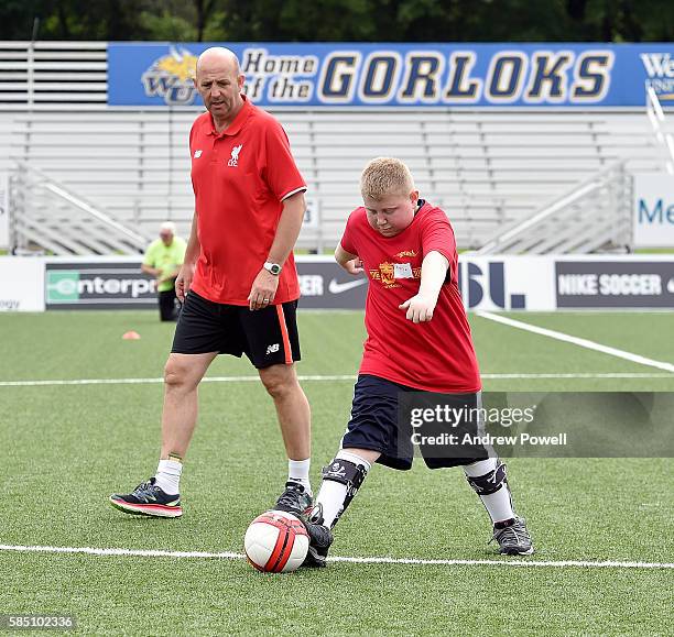 Gary Mcallister ambassador of Liverpool during a Foundation Spensa Community Soccer Clinic at St Louis Park on August 1, 2016 in Fenton, Missouri.