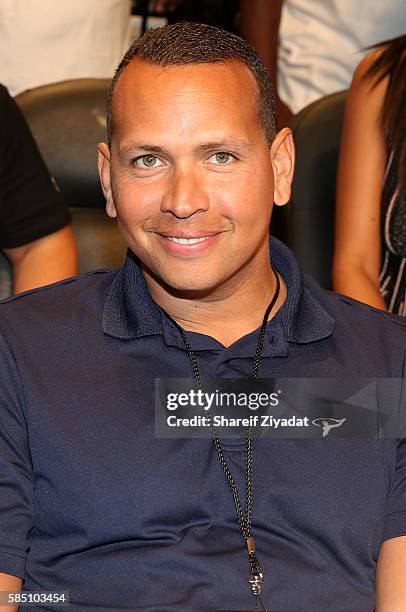 Alex Rodriguez attends 2016 Roc Nation Summer Classic Charity Basketball Tournament at Barclays Center of Brooklyn on July 21, 2016 in New York City.