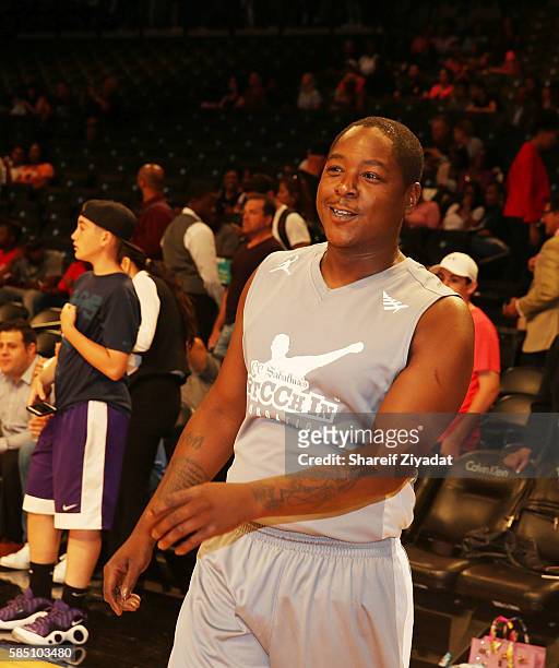 JadaKiss attends 2016 Roc Nation Summer Classic Charity Basketball Tournament at Barclays Center of Brooklyn on July 21, 2016 in New York City.