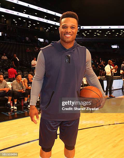 Robinson Cano attends 2016 Roc Nation Summer Classic Charity Basketball Tournament at Barclays Center of Brooklyn on July 21, 2016 in New York City.
