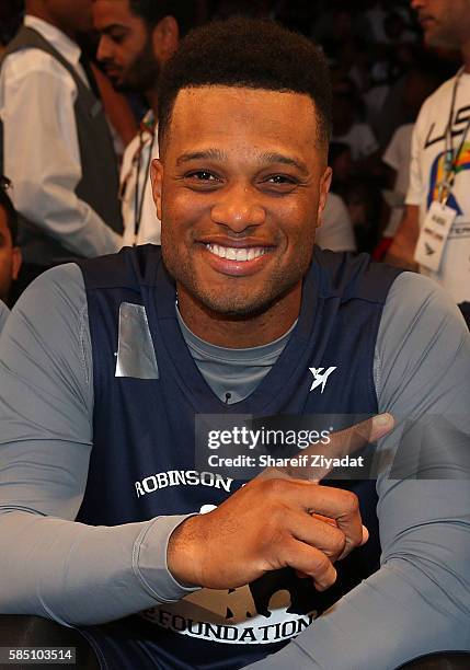 Robinson Cano attends 2016 Roc Nation Summer Classic Charity Basketball Tournament at Barclays Center of Brooklyn on July 21, 2016 in New York City.