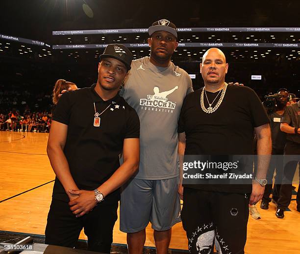 Sabitia and Fat Joe attend 2016 Roc Nation Summer Classic Charity Basketball Tournament at Barclays Center of Brooklyn on July 21, 2016 in New York...