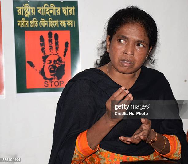 Indian tribal rights activist Soni Sori sharing the moments of her life in a seminar on violence against women in Kolkata , India on Wednesday 27th...