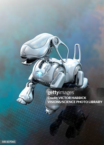 robotic dog, illustration - animal robot stock-grafiken, -clipart, -cartoons und -symbole