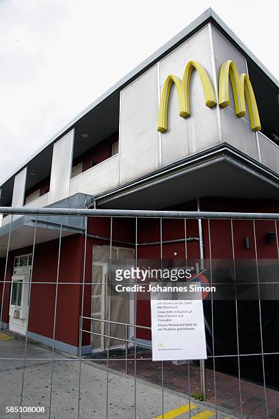 The scene of crime McDonald's restaurant remains closed in respect to the victims of last weeks shooting spree that left nine victims dead on August...